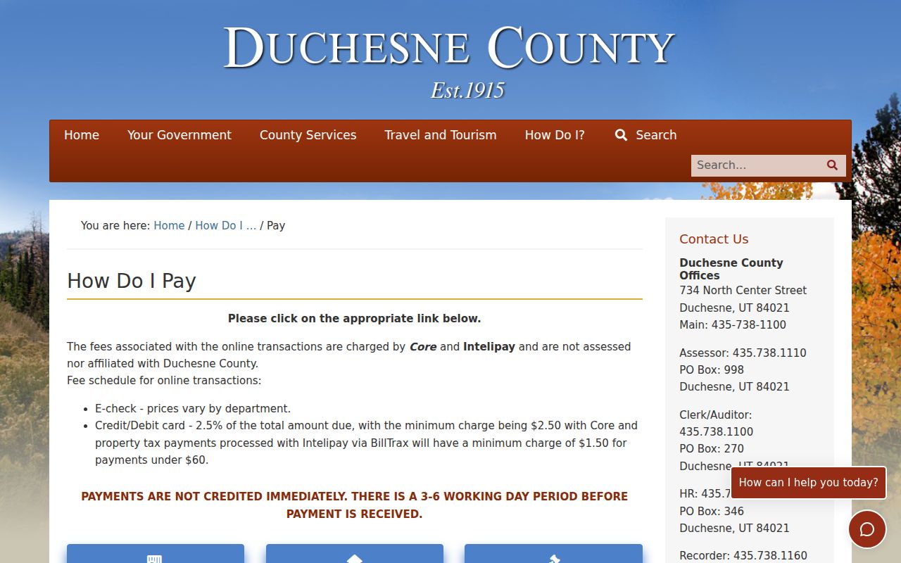 Duchesne County traffic court payment posting instructions