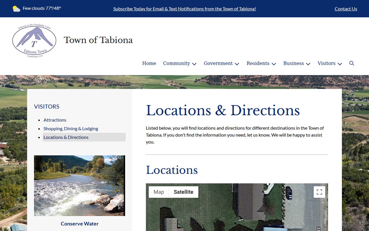 Town of Tabiona official location page for municipal records orientation